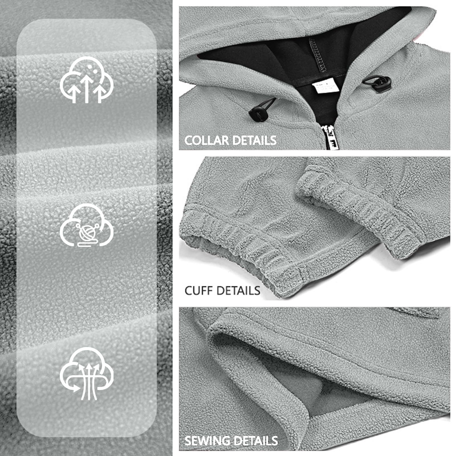 DENGJIAMY Sweat à capuche zippé pour homme | À porter au quotidien, promenades en automne, salon à la maison, salle de sport, trajet, couche d'automne, style urbain