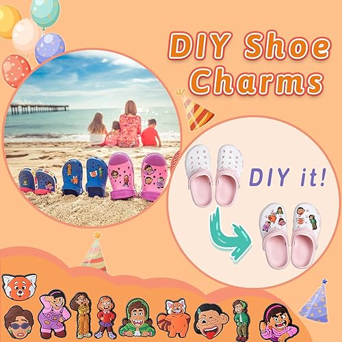 Miniatura 4 de 90 piezas de recuerdos de fiesta de cumpleaños de panda rojo para niños, 10 invitados de dibujos animados para decoración temática de película,