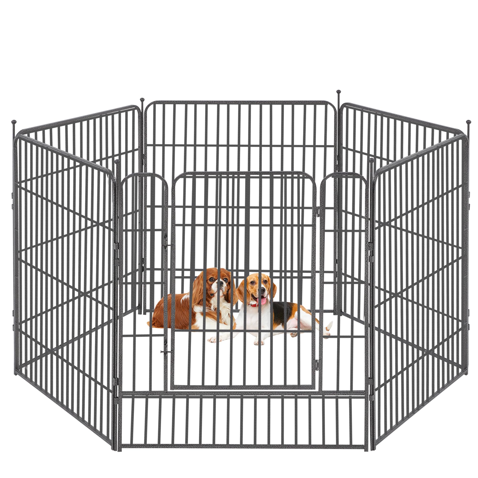 Metal Dog Playpen 6 Panel Dog Pen 24Inch Height Exercise Pen for Small/Medium Dogs Outdoor Indoor RV Yard, Black