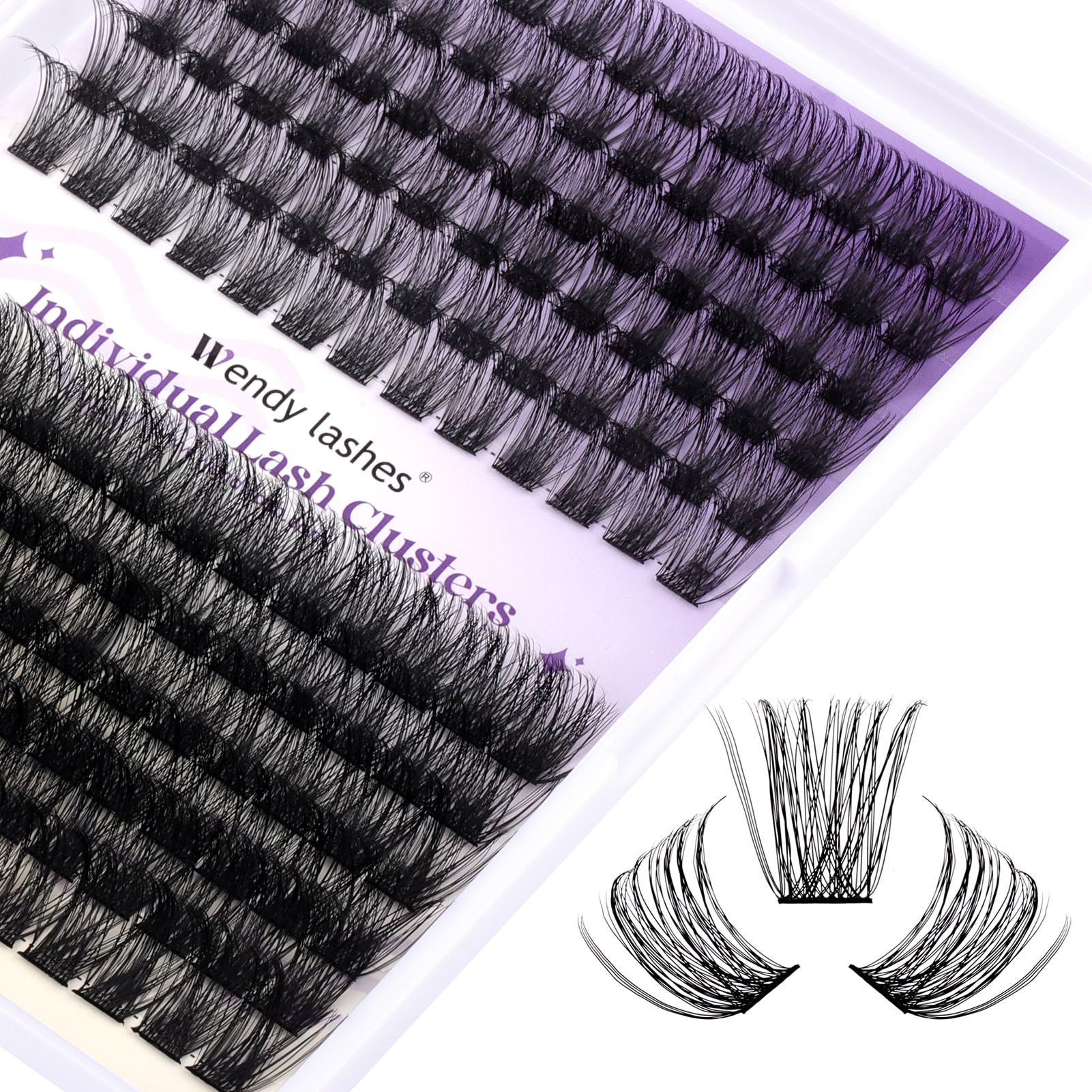 WENDY Pestañas Postizas Individual D Curl 0.07mm Mix 8-16mm Cluster Lashes 3D Effect Extensión de Pestañas Professional DIY(C3-D-816) — view 30