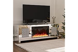 Mirrored Fireplace TV Stand: A Luxe Haven for Entertainment and Ambiance