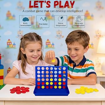 Line Up 4 Educational Board Game Toys 4 In a Line Classic Fun Educational Family Games Four In a Row for Kids Children over 3 years old | Classic Board Game for Kids 3 4 5, Fun Educational Family Games Four In a Row Gifts for Kids Children over 3 Years Old