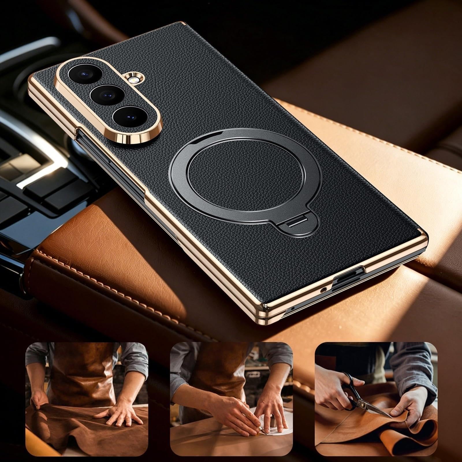 Etui do Samsung Galaxy Z Fold 8 Ultra, powłoka z prawdziwej skóry