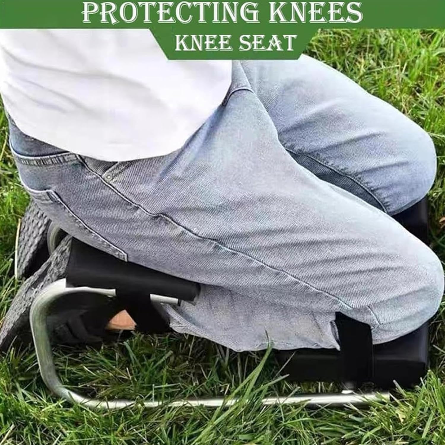 Knee Seat for Gardening, Kneeling Knee Brace Seat, Comfortable Gardening Knee Seat, Leg Protecting Knees, Multipurpose Garden Kneeler, Portable Labor-Saving Tools for Farm Work(Black)