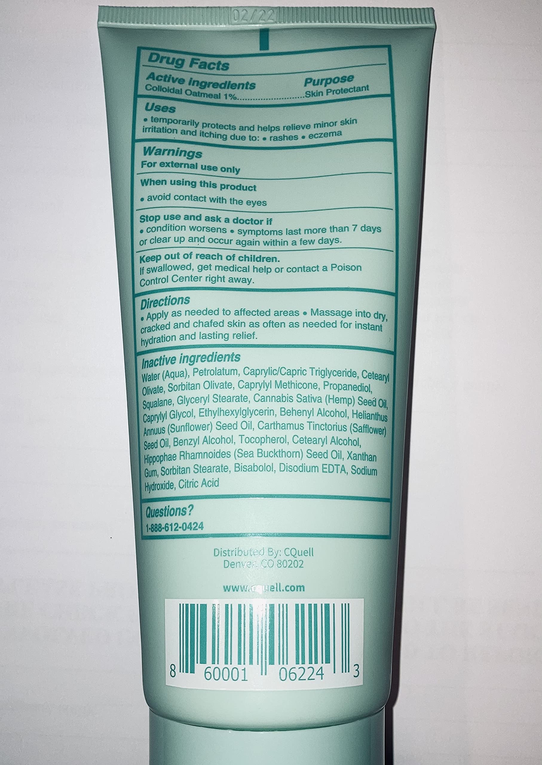 CQuell Eczema Relief Cream Eczema Treatment with 100 Pure Hemp Seed