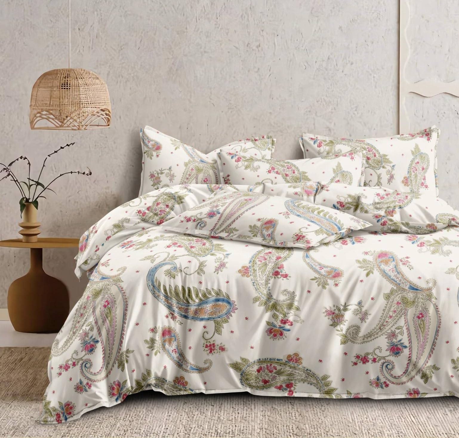 AVINYA Microfiber Super King Size Floral Bedsheet For Double Bed,King Size 108 Inches X 108 Inches,9 Feet,275 X 275 Cm With 2 Large Size Pillow Covers(Rangoli),White, 180 TC (B0D6WCL984) Amazon Price History, Amazon Price Tracker