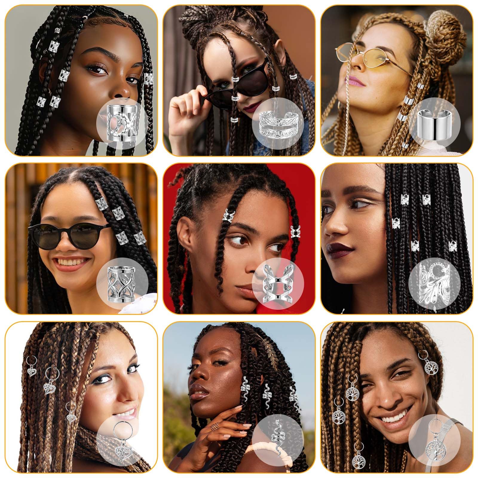 Anelli Capelli In Metallo Dorato E Argento Regolabili Con Fermaglio Accessori Treccine E Dreadlocks Da 5,98 € | DHgate