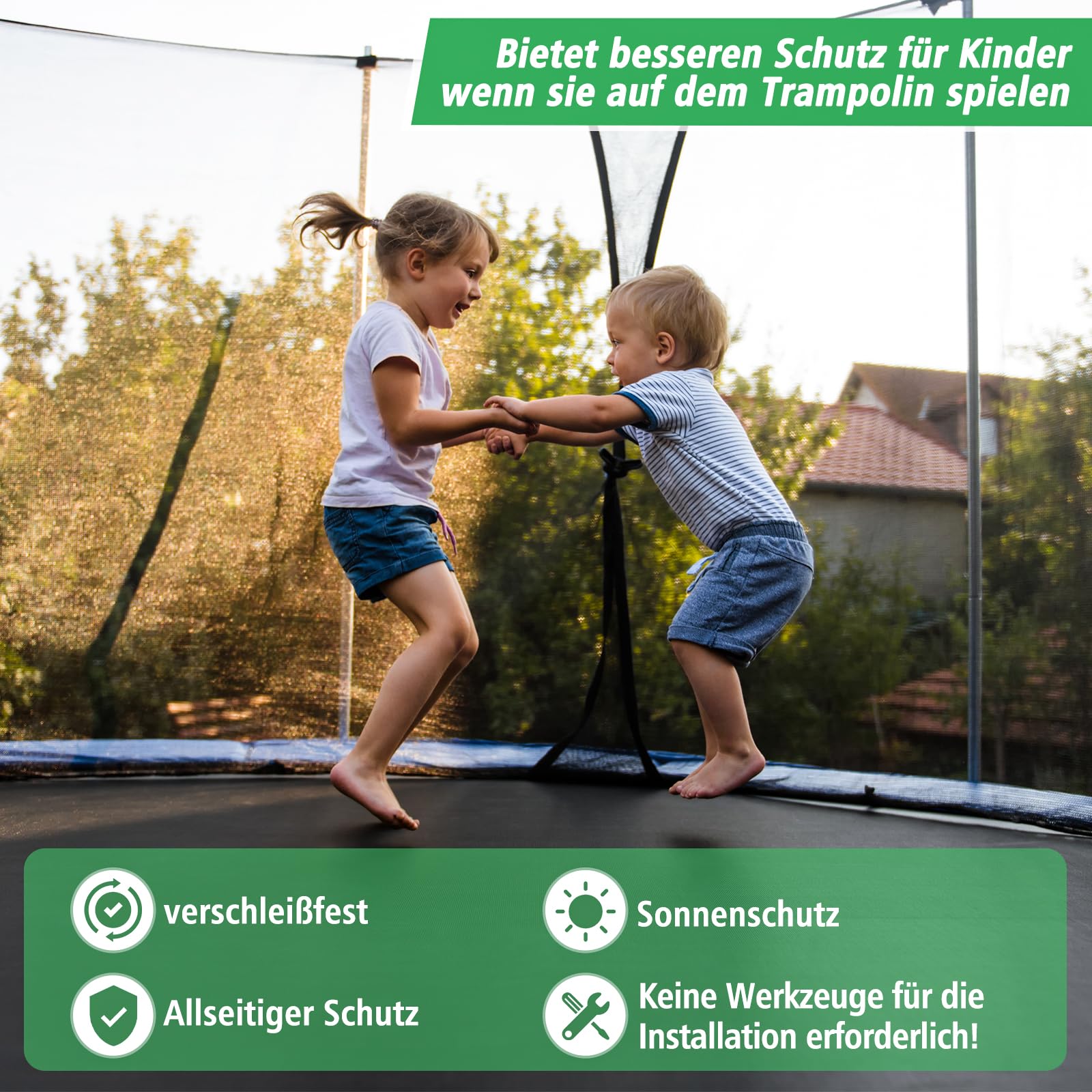 Trampolin Ersatznetz Sicherheitsnetz Ersatznetz Trampolinschutz Trampolin Netz 8 stangen