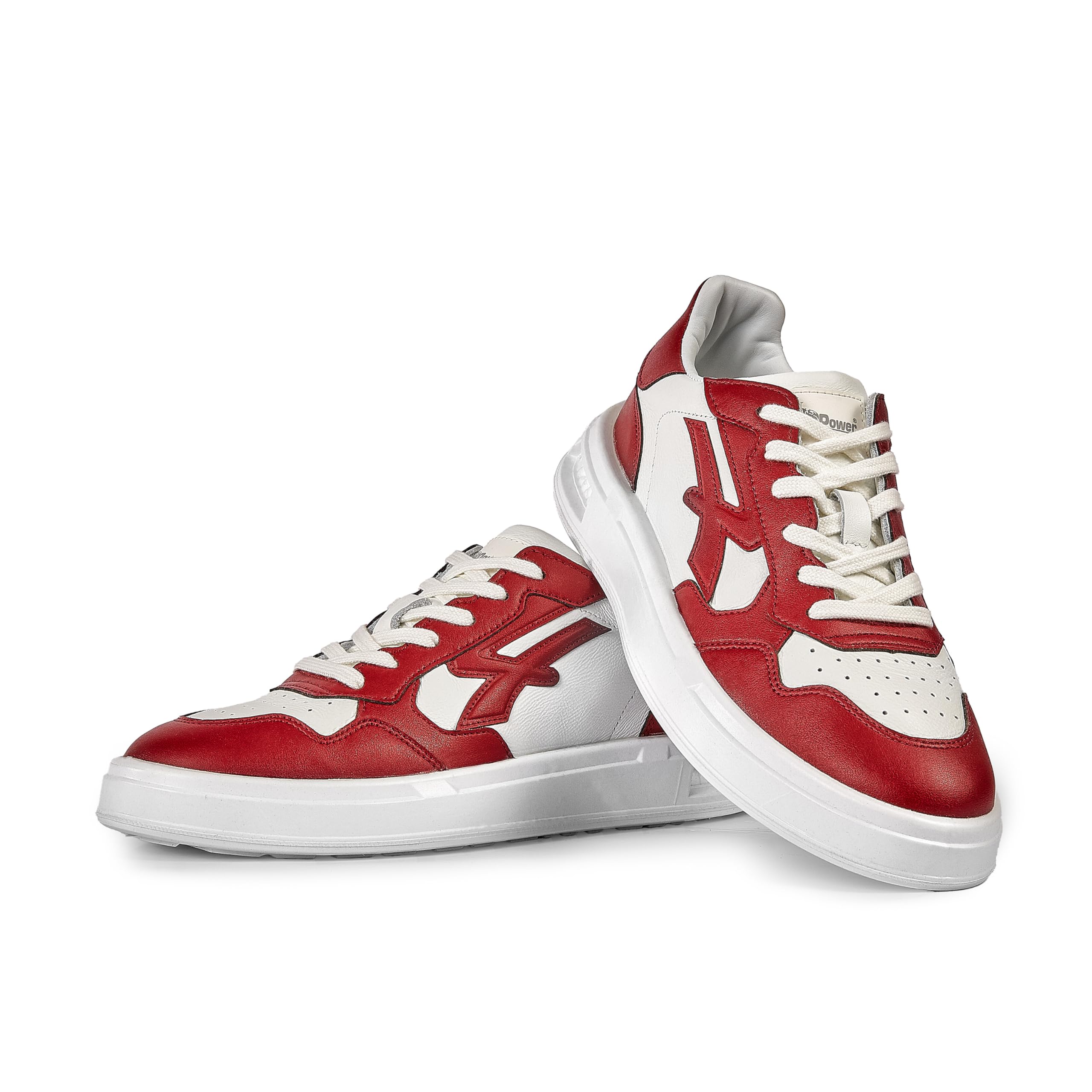 U-Power Urban Lifestyle Scarlett, Scarpe Sportive e Casual Bianche e Rosse in Morbida Pelle. Sneakers Basse con Suola Antiscivolo con Inserto Infinergy, Ideali per l'uso Quotidiano.