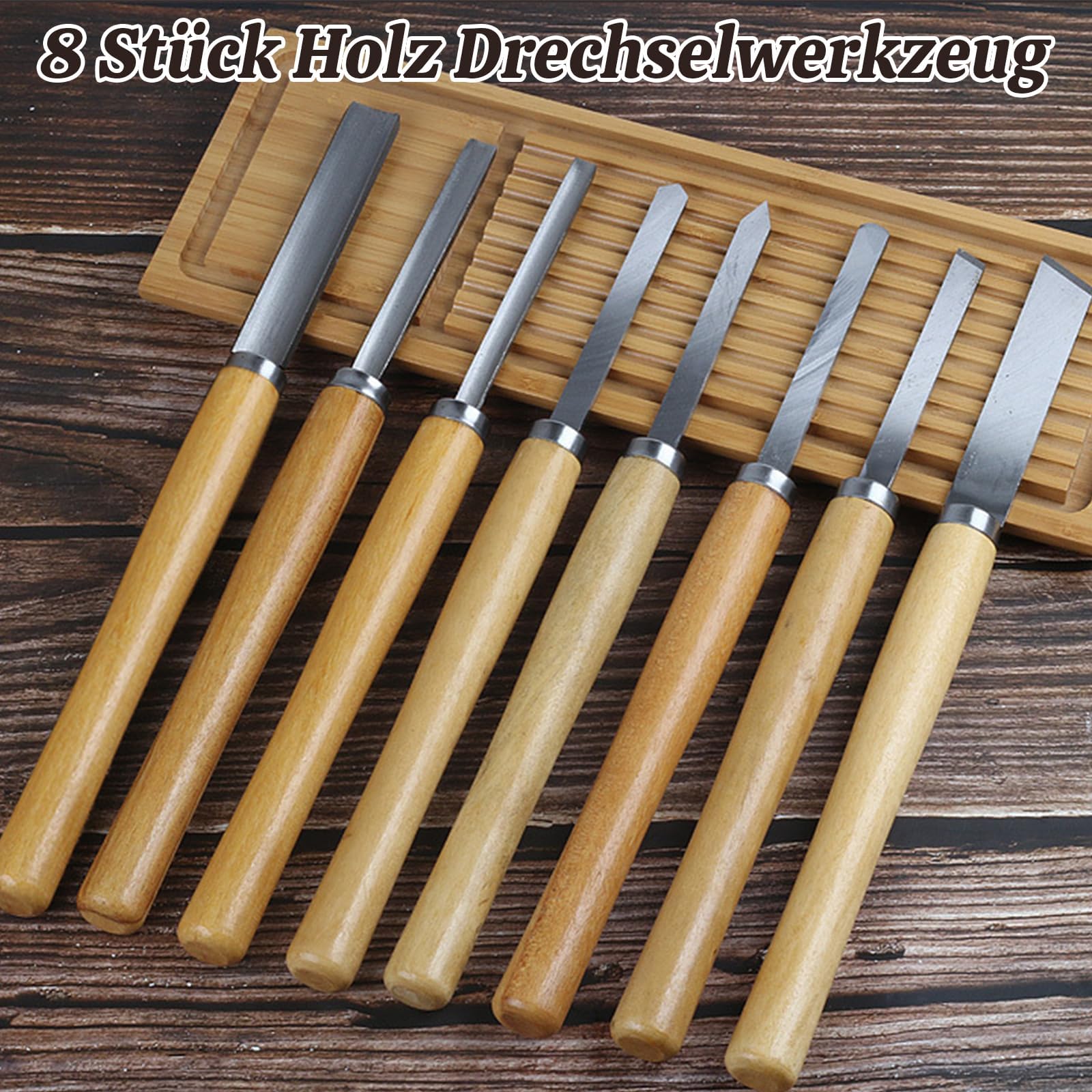 8 Stück Holz Drechselwerkzeug Meissel Set Drechselmesser Multifunktional Drehmeißel Set Drechselbeitelsatz Drechseleisen Holzmeisel für Holzschnitzereien Anfänger - 8 Stechbeitel + Papierbox