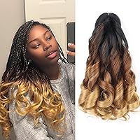 Vista 81 de Cabello rizado francés trenzado de 10 pulgadas, color 33, cabello rizado preestirado, 8 paquetes de trenzas de ganchillo para trenzas de caja