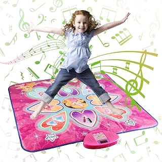 Dance Mat - Dance Mixer Rhythm Stepping Game Mat - Dance Game Toy Gift for Children Girls and Boys - Dance Mat with LED Lights, Adjustable Volume, Built-in Music,3 Challenge Levels (Ages3-12) …