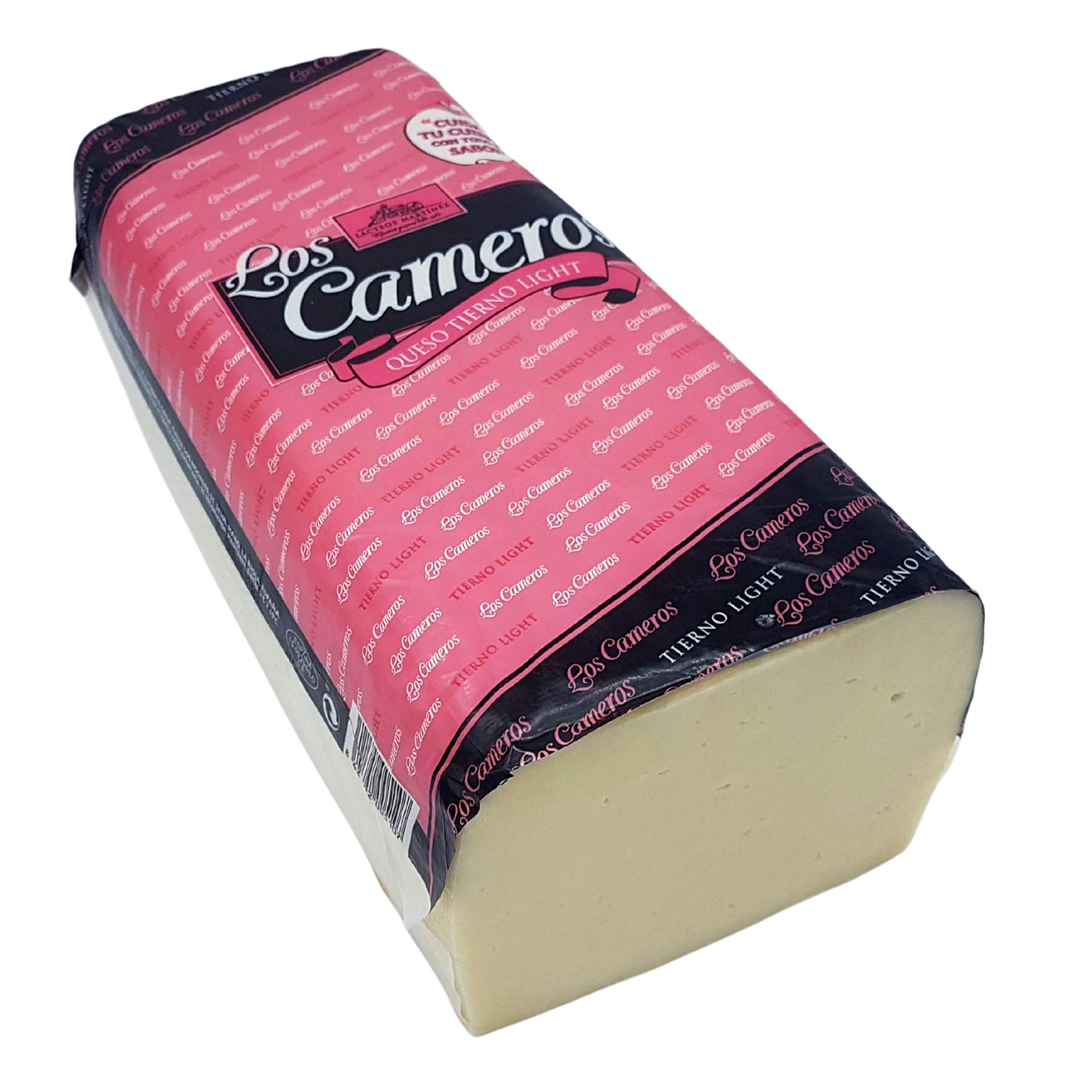 Queso de Vaca Tierno Light - Queso en Barra Los Cameros - Peso Aproximado 3.3 kilogramos - Queso Light Elaborado con Leche Pasteurizada de Vaca - Queso Light con todo el sabor de su origen.