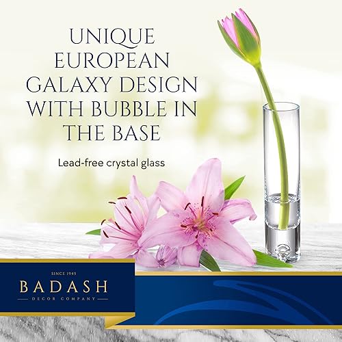 Miniatura 3 de Badash Jarrón Galaxy Bud - Centro de mesa de cristal sin plomo de 8.5 pulgadas