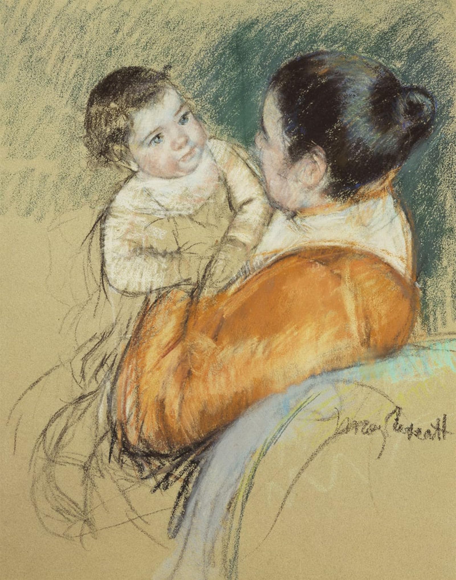 POSTERIIk Vintage Print Pop Art Landscape Artwork Mother Louise Holding Up Hereyed Child by Mary Cassatt Art Prints for Office Home Decor 60x90cm