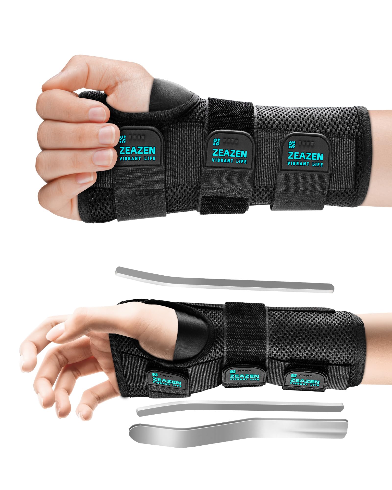 Carpal Tunnel Wrist Brace - Adjustable Night Support with Splint for Tendonitis Arthritis Sprains Wrist Pain Relief -