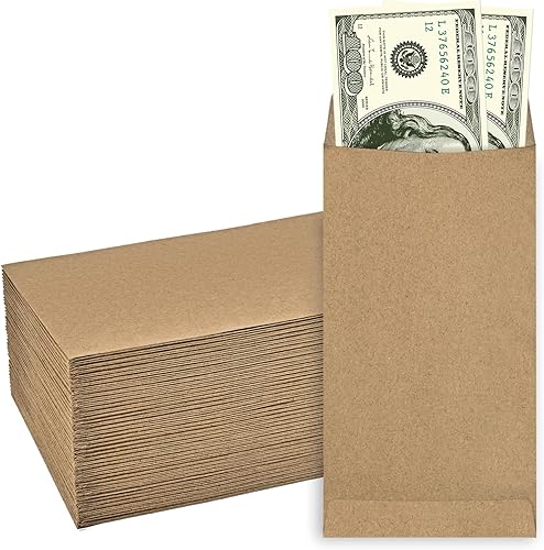 Vista 20 de Paquete de 100 sobres de efectivo para presupuesto, 6.7 x 3.5 pulgadas, paquete grande de sobres de dinero autoadhesivos para dinero en efectivo