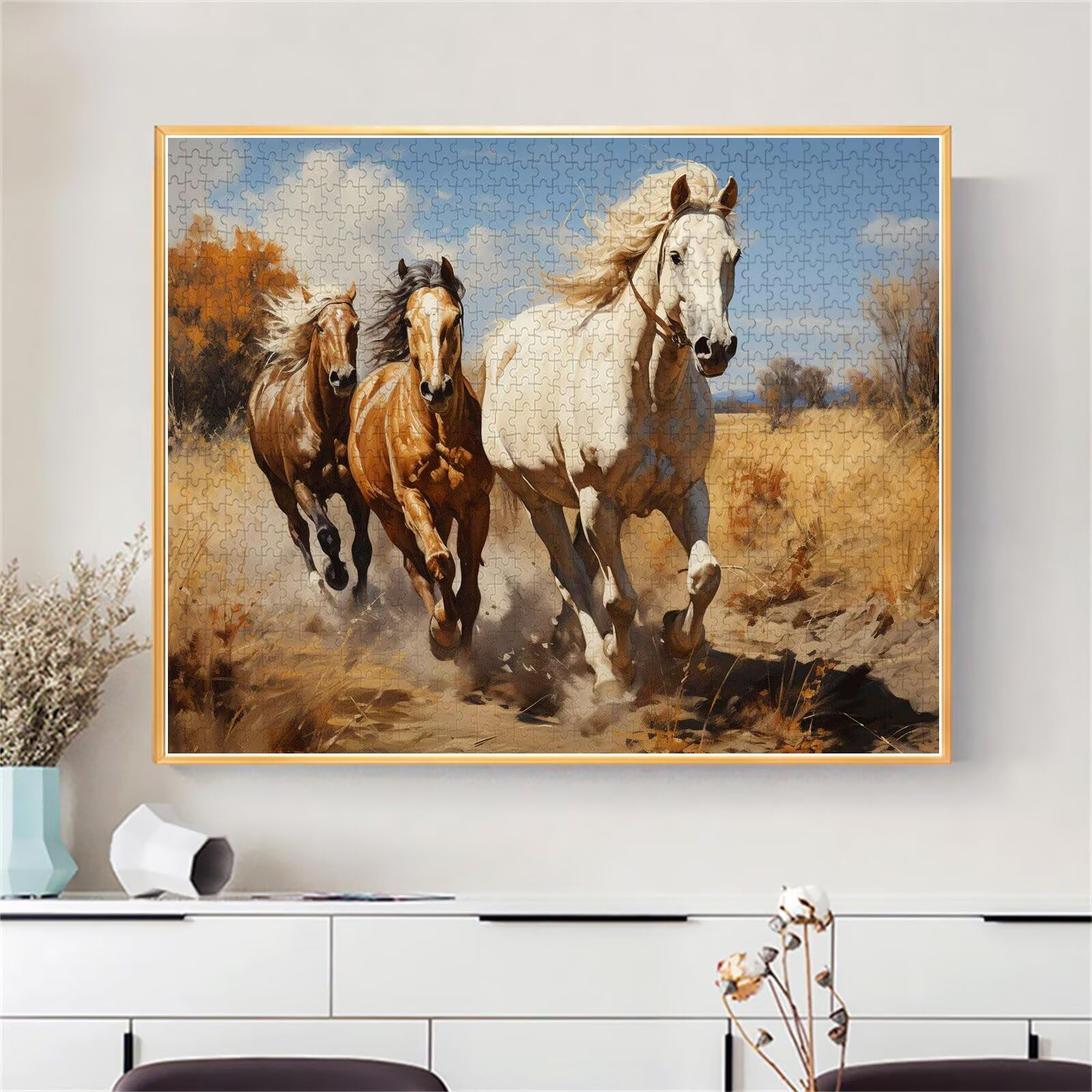 Pferd Puzzle für Erwachsene Kinder Anspruchsvoll 5000 Teile Impossible Klassische Puzzles Schwer Tier ab 8 9 10 Jahre Mädchen Jungen Jigsaw Kunst Educa, für Dekoration und Geschenke 105x156cm t-621