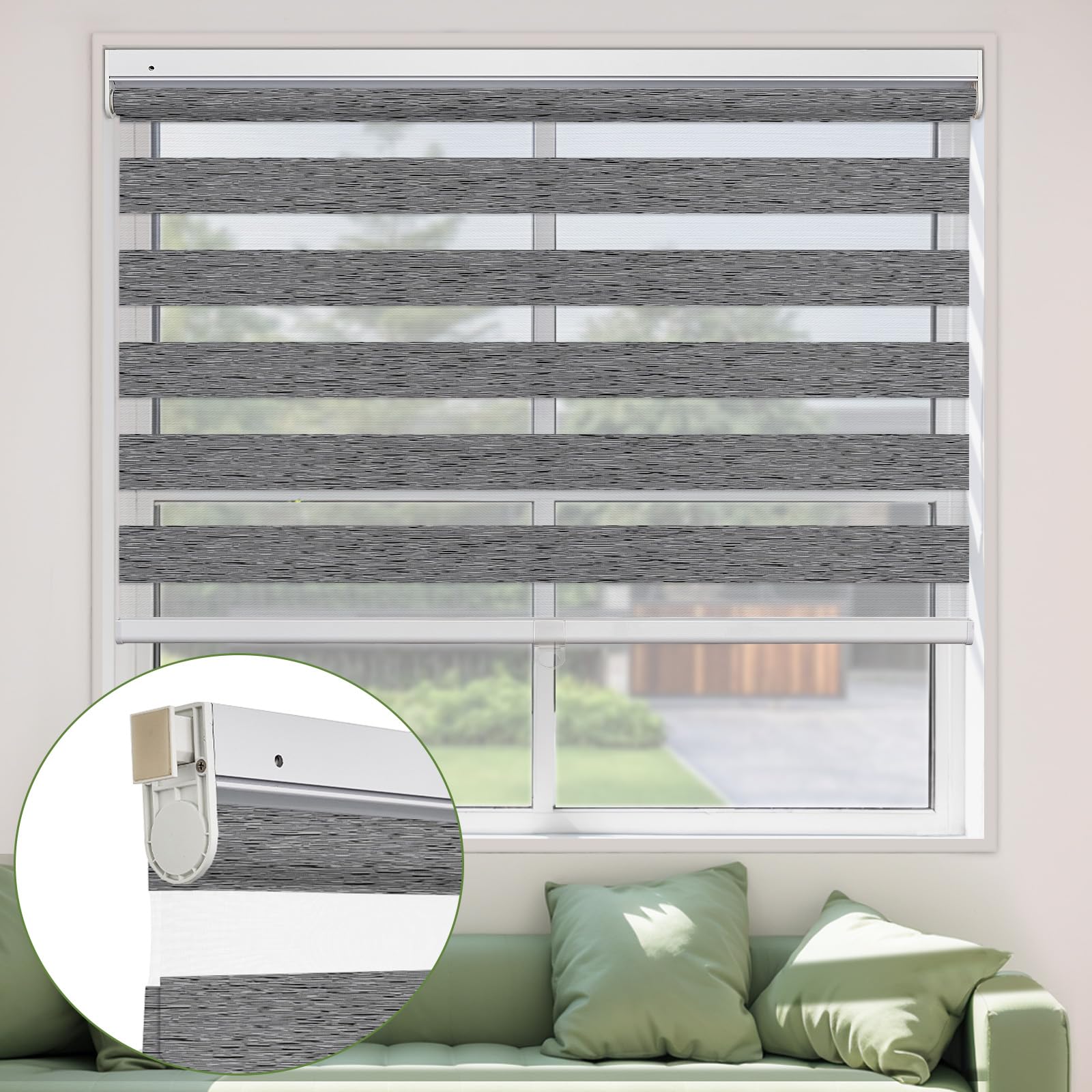 Amazon.com: MiLin No Tools No Drill Cordless Zebra Roller Blinds
