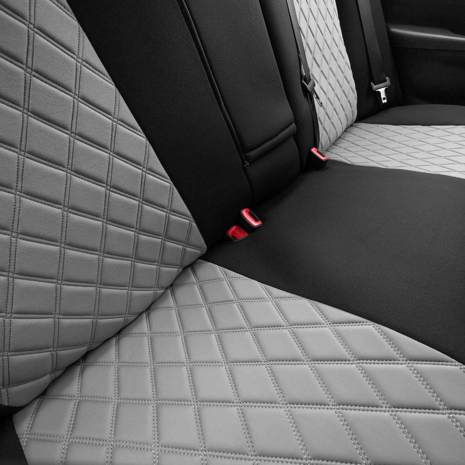 FH Group Custom Fit Seat Covers Specifically Made for 2012-2017 Toyota Camry LE | SE | XSE | XLE - Ultraflex Neoprene Waterproof Car Seat Cover, Full Set Gray