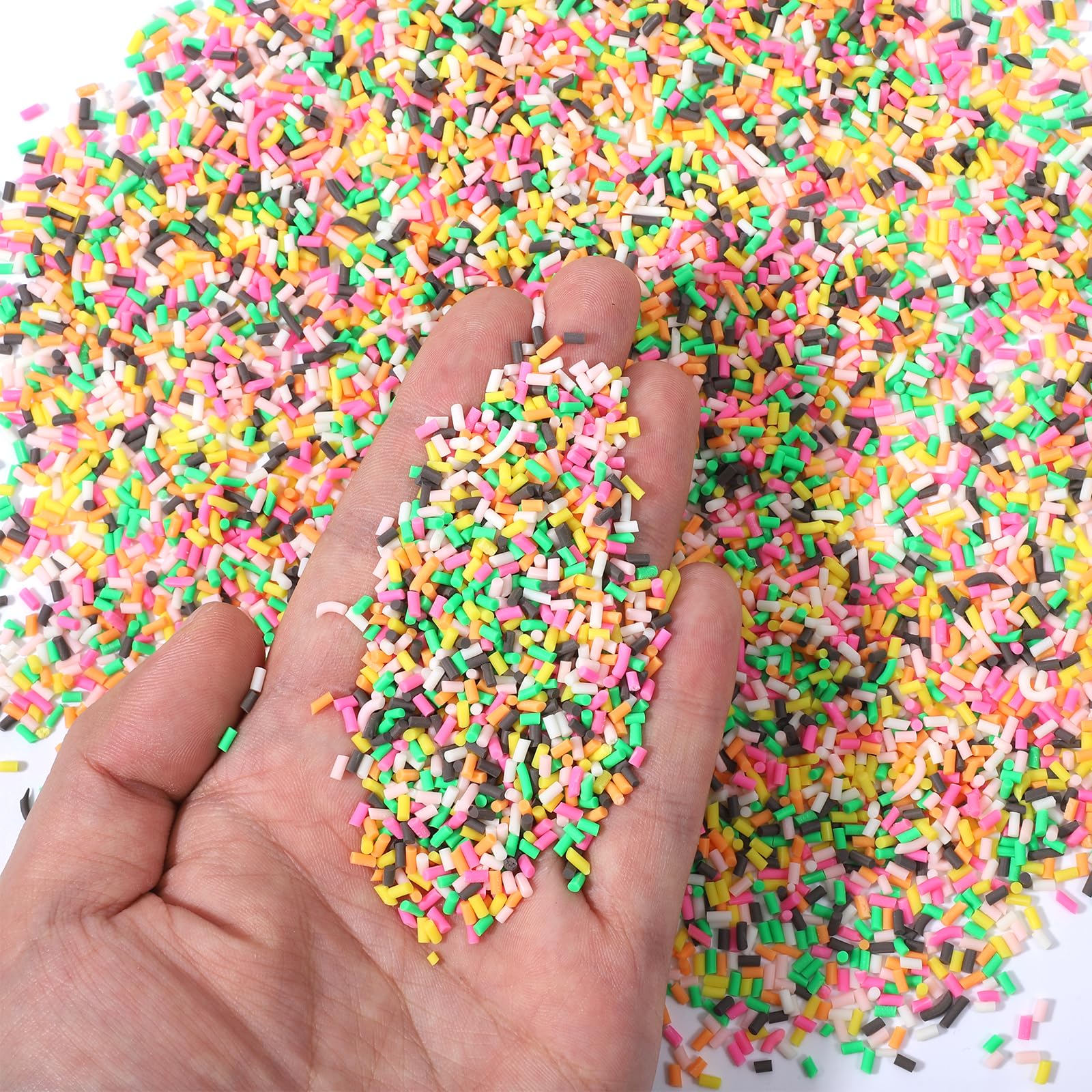 100g Fake Sprinkles Mixed Color Faux Candy Sprinkles Non-Edible Polymer Clay Slices Polymer Clay Sprinkle PVC Plastic Sprinkle Decoration for Nail Art DIY Crafts Cake Phone Case