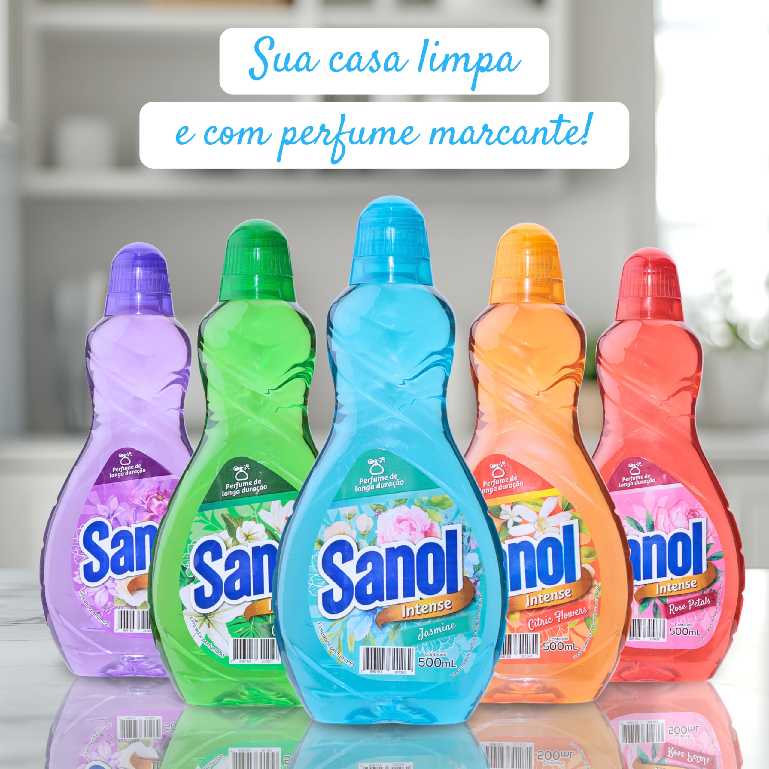 Limpador Perfumado Jasmine, Sanol, 500 ml, Azul | Amazon.com.br