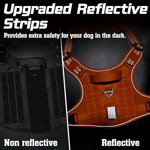 Miniatura 8 de rabbitgoo - Arnés táctico para perros pequeños, chaleco de servicio militar sin tirones con asa y equipo Molle, fácil control para entrenar y