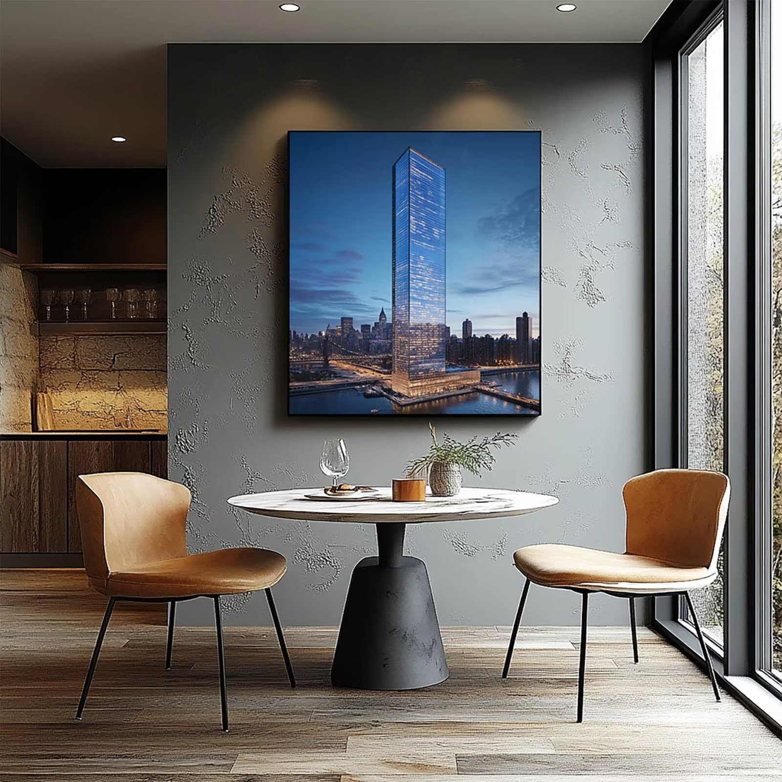Malowanie według numerów dorosłych drapacz chmur, malowanie według numerów Architektura zestawy malarskie z farbami akrylowymi pędzlem malarskim i płótnem 135 x 100 cm, farba według numerów na prezent