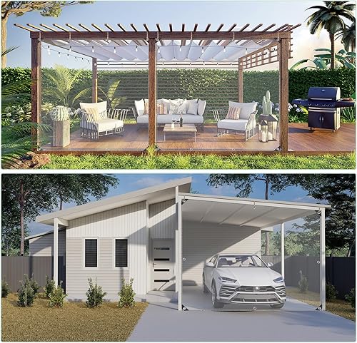 Miniatura 5 de uxcell Lona transparente de 6.56 x 9.84 pies con ojales, cubierta de lona de PVC de 0.465 in con borde reforzado, lona de vinilo de PVC impermeable