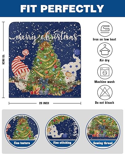 Miniatura 6 de 8 Packs Christmas Gnomes Dining Chair Back Cover, Stretch Kitchen Dinner Chair Seat Covers Washable Chair Slip Covers, Removable Slipcovers Protect