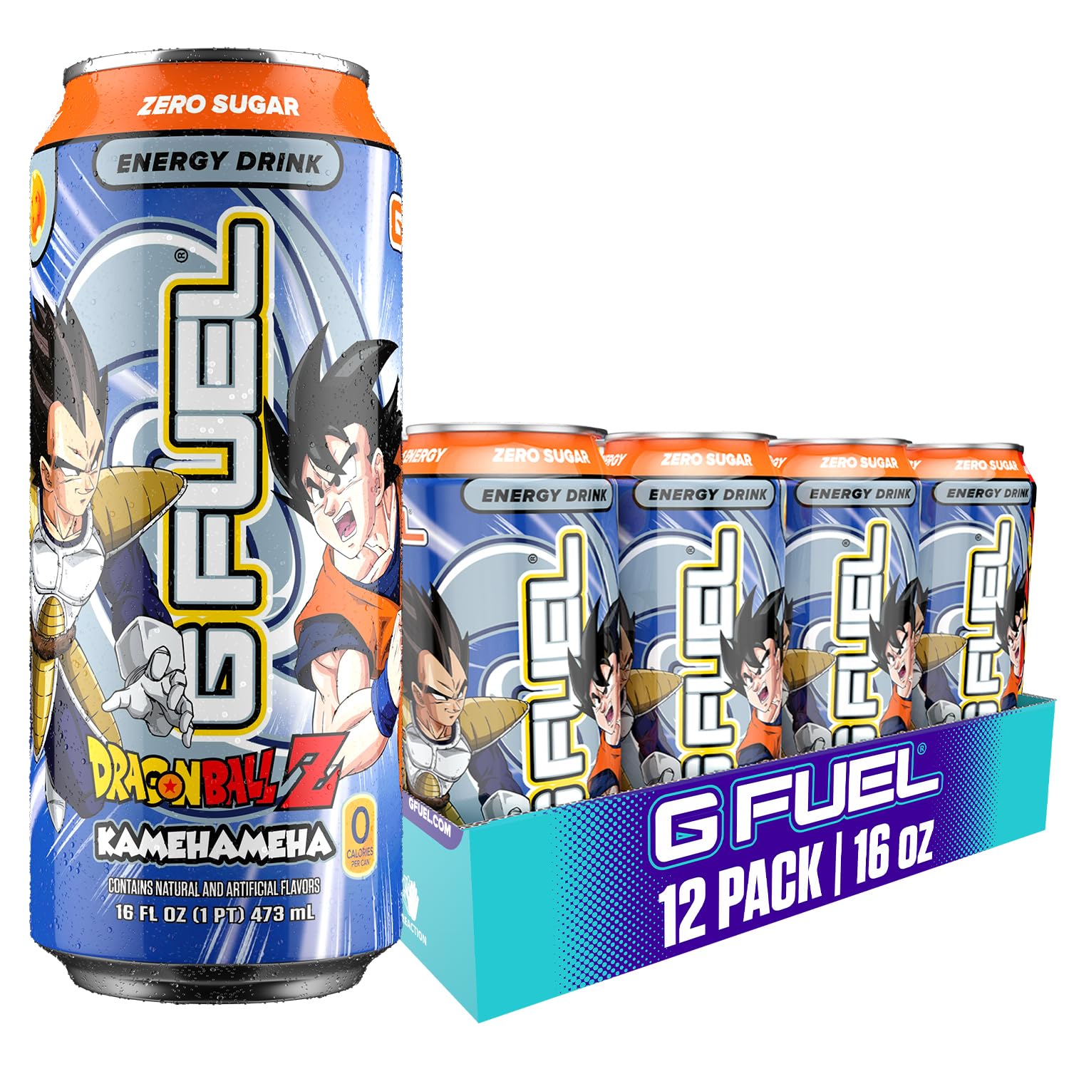 G FuelEnergy Drink, Strawberry Lychee, Sugar Free Beverage with 140mg Caffeine, Daily Energy Boost with Focus Amino, Vitamin + Antioxidants, 16 oz Cans (Kamehameha, 12-Pack)