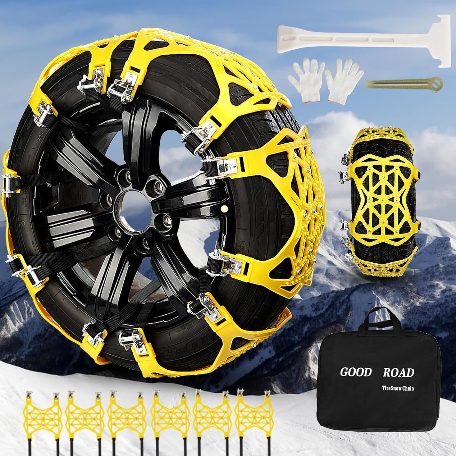 Catene da neve universali per auto 6 pezzi 165-255 mm 6.5"-10" per camion SUV