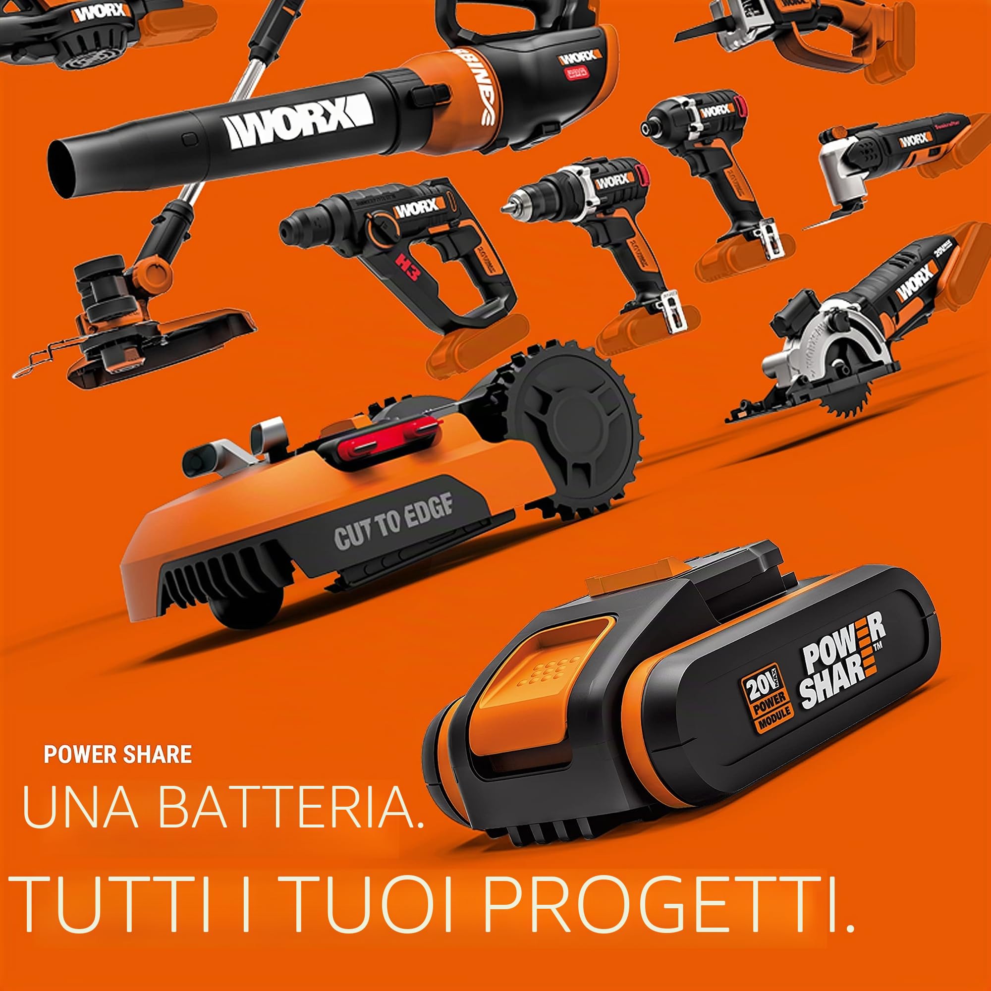 Worx Trapano Avvitatore A Batteria, Nero, Arancione, 1/2 Pollici