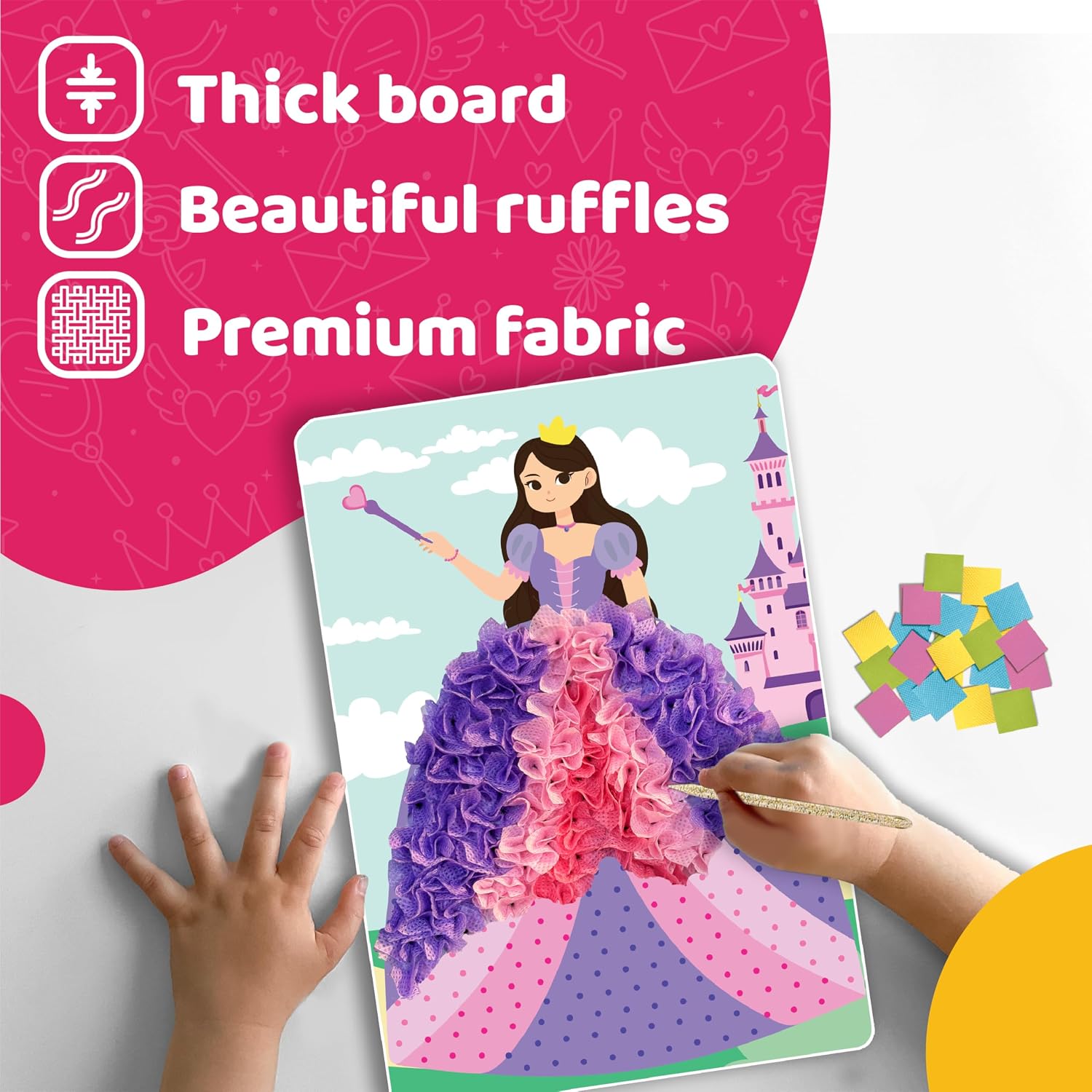 jackinthebox Poke Poke Art – Mess-Free Sewing Art for Kids, Great Gift for Children, Toys for Girls and Boys Ages 4 5 6 7 8 (Princess)