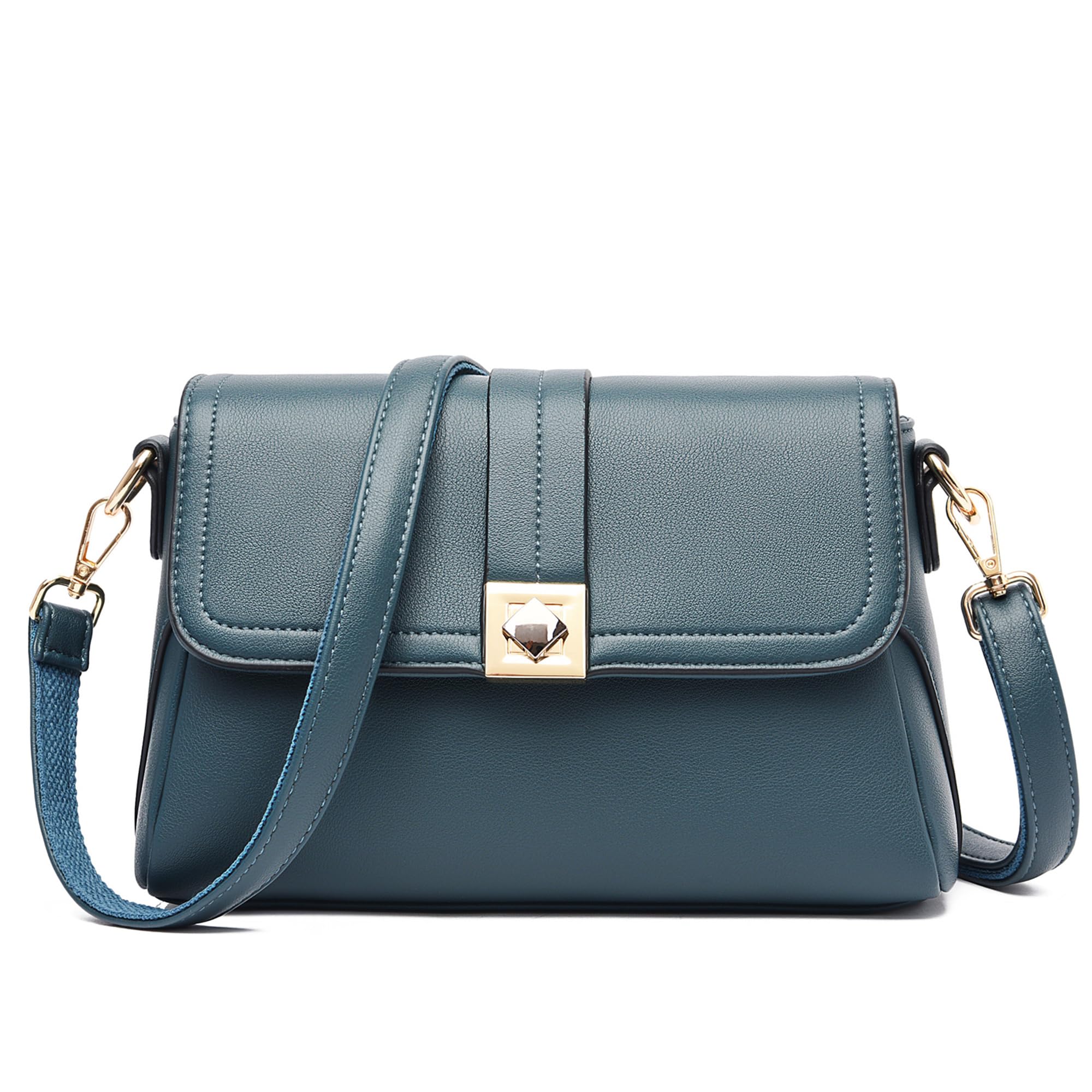 DIRRONA Moda Donna Borse a Tracolla Classico Borsa Sottobraccio Casuale Viaggio Messaggero Borsa Pelle PU Borsa da Donna Due Spallacci Blu