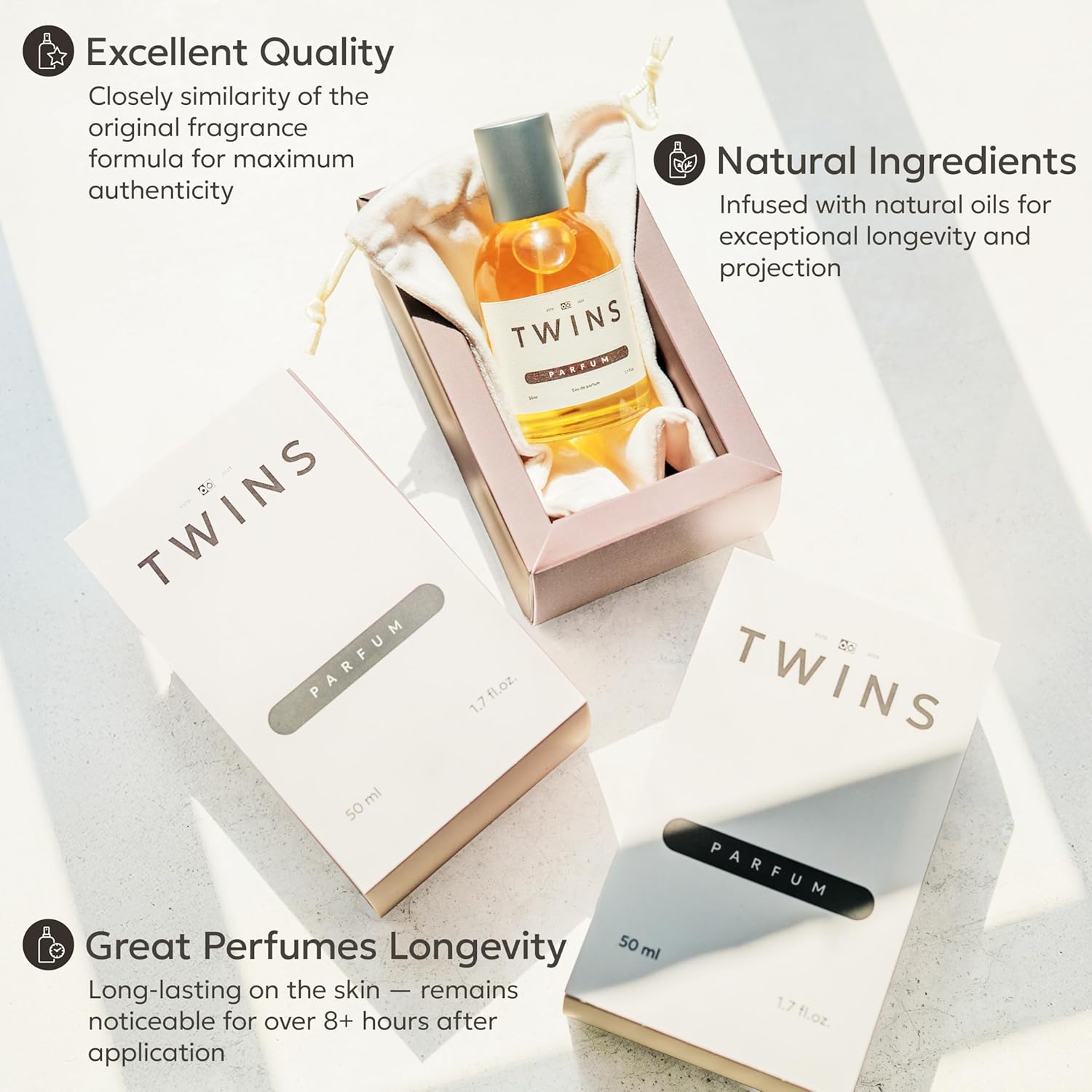 TWINS - Impression by Omn Cristal.ine - Luxury Perfume For Women - Clean Ingredients, Paraben Free, Cruelty Free, Vegan Spray - Eau De Parfum Spray - Clear Opal - Fragrance 1.7 fl. Oz. (50ml) - Image 2