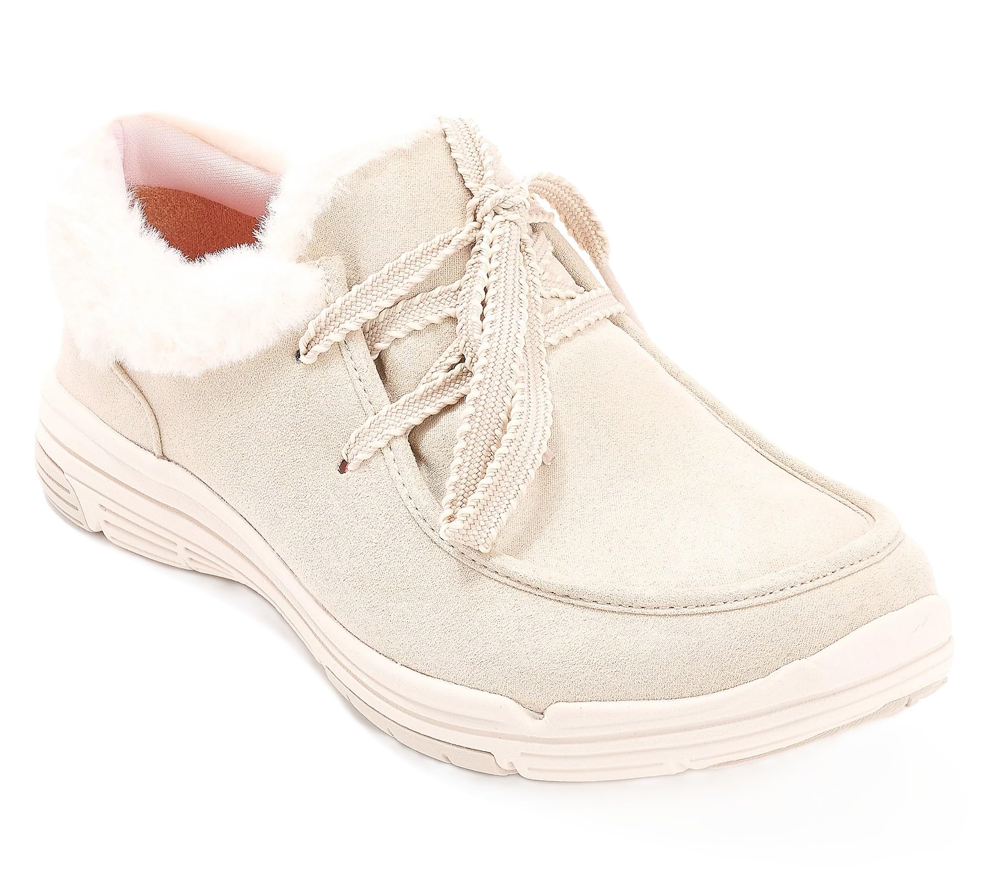 Ryka Womens Taupe Fabric Avid Lace-Up Cozy Ankle Boots 8M