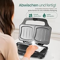 Emerio XXL szendvicssütő nagy kenyérhez, BPA-mentes, 900W, könnyen tisztítható 6