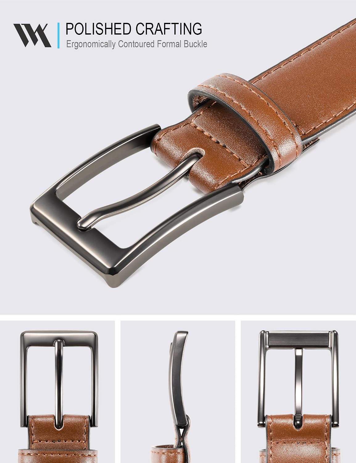Men's Genuine Leather Dress Belt, 1 1/4" Business Casual Belt in Gift Box