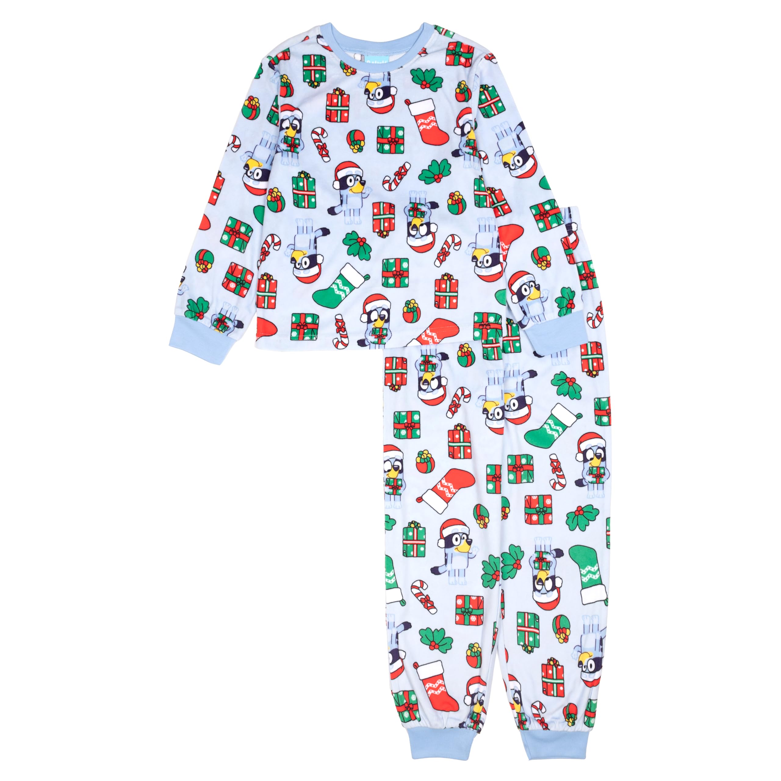 Bluey Kids' 2-Piece Loose-fit Pajama Set, Matching Family Holiday Pajamas, Soft & Comfortable, FAM_BLUEY GIFTS, 3T
