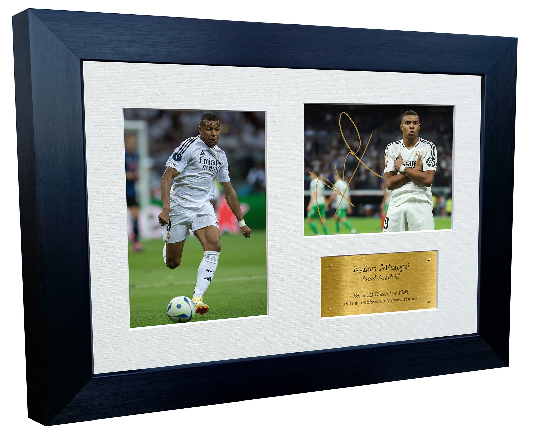 12x8 A4 Signed Kylian Mbappe Real Madrid Autographed Autograph Signature Picture Frame Photograph Photo Poster Football Soccer Gift G