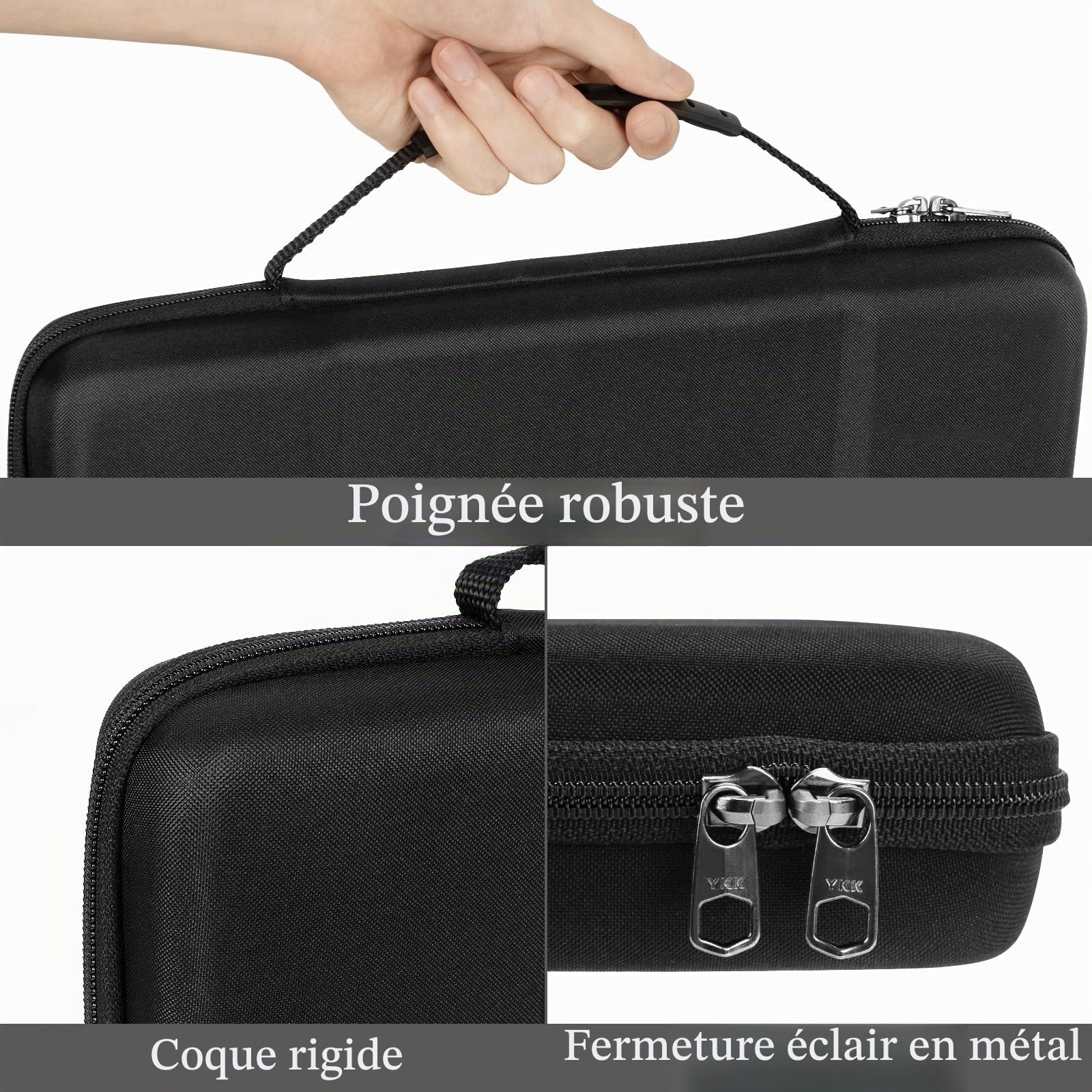 Linkidea Étui de voyage rigide pour clavier compact 65 %, ordinateur 68 touches sans fil/filaire - Sac de rangement compatible avec Keychron Q2 V2 Corsair K65 PRO ASUS ROG Falchion NX 65 %
