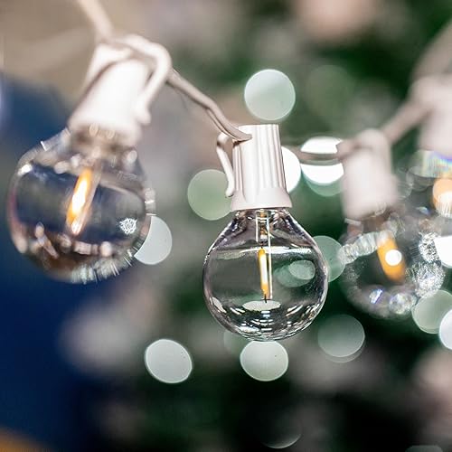 Miniatura 5 de Novelty Lights Tira de luces LED G40 de 50 pies para colgar en patio, boda, exteriores, resistentes a la intemperie, bombillas de globo de plástico