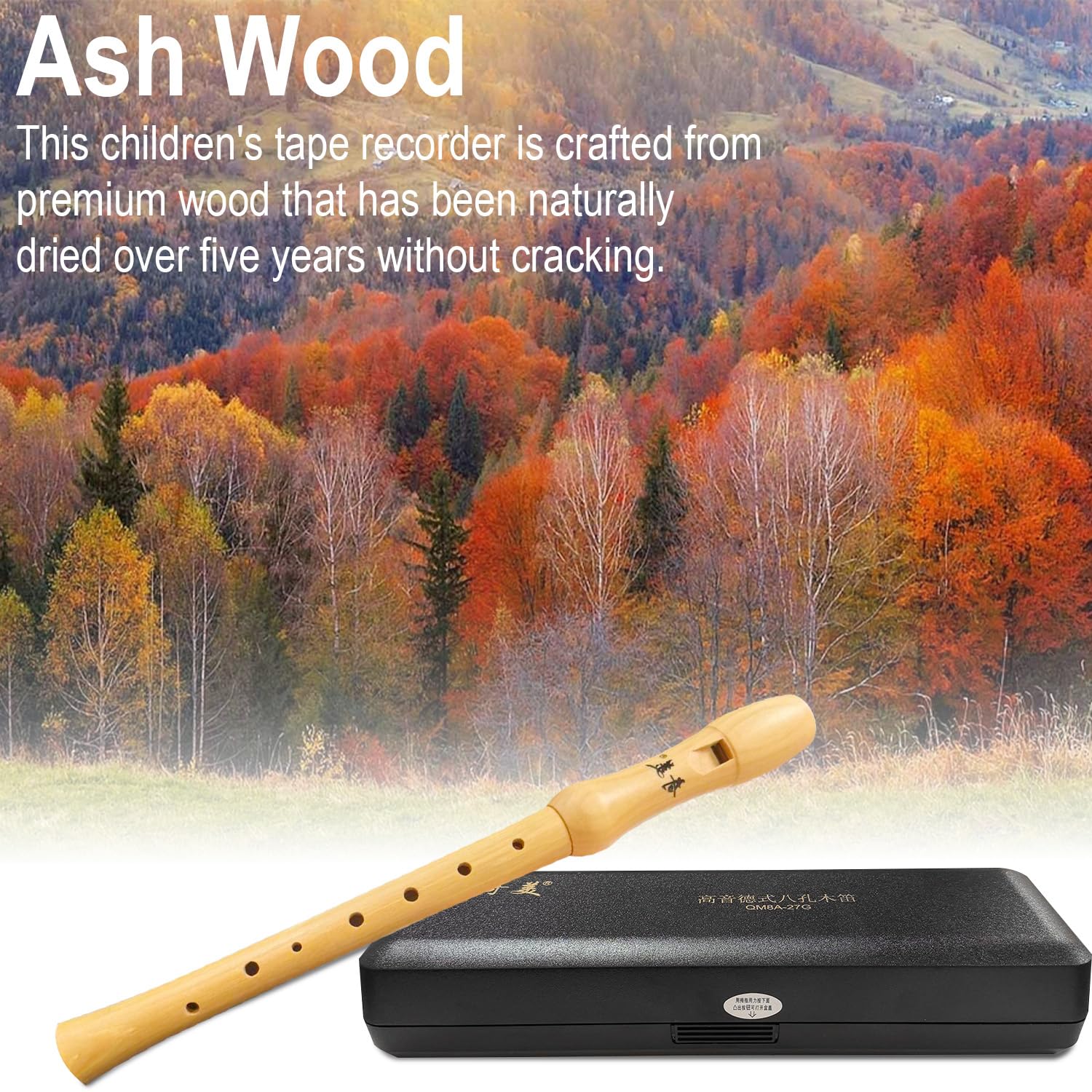 Flûte à Bec en Bois,Flûte à Bec Soprano,Flûtes à Bec à 8 Trous Conception Détachable avec Boîte Cadeau Brosse à Nettoyer Flute a Bec Enfant pour élèves et Débutants
