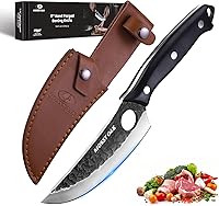 Vista 1 de Mossy Oak Chef Knife, Kitchen Knife for Boning, Cutting, and Chopping, Hand Forged Viking Knife Full Tang Handle with Genuine Leather Sheath, Meat