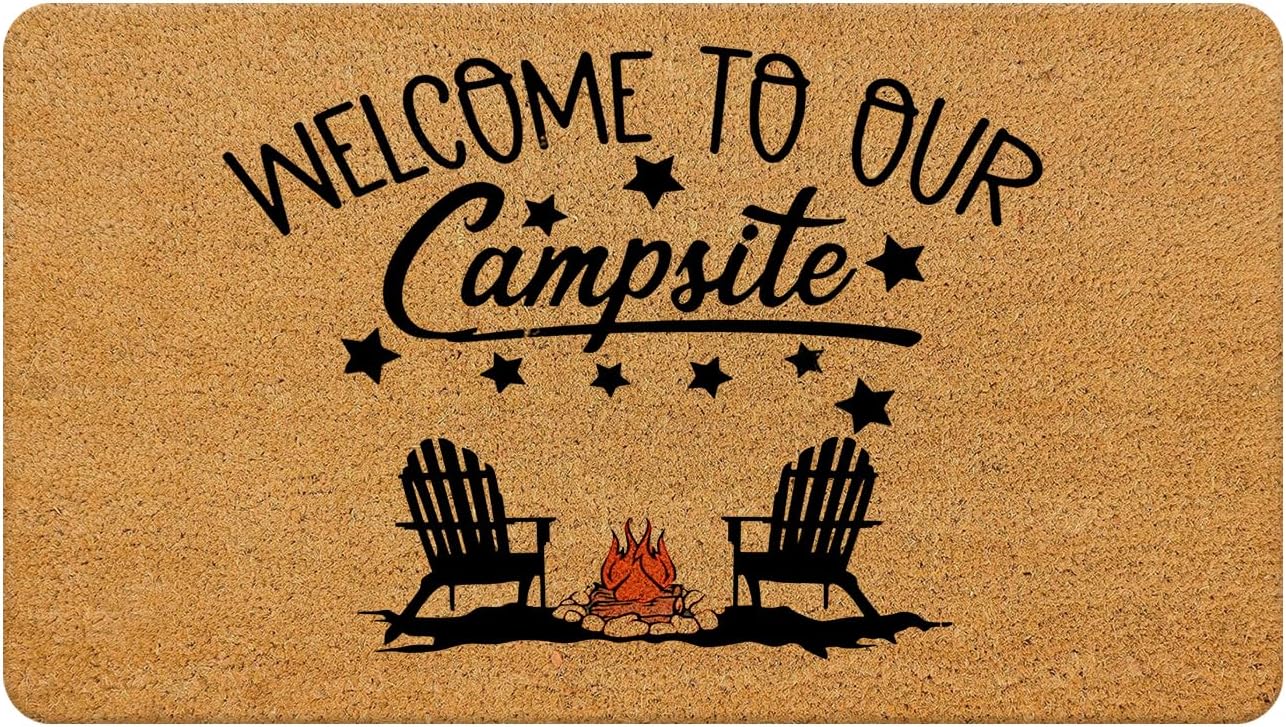 Camper Coir Welcome Rug (17x30), Outdoor Patio Must Haves Campsite
