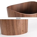 KAZAI. Prawdziwy Kosz na Odpady Papierowe z Drewna „Börje” | Drewniana Kosz na Papier do Biura, Pokoju Dziecięcego, Sypialni i nie tylko | 9 Litów | Orzech włoski