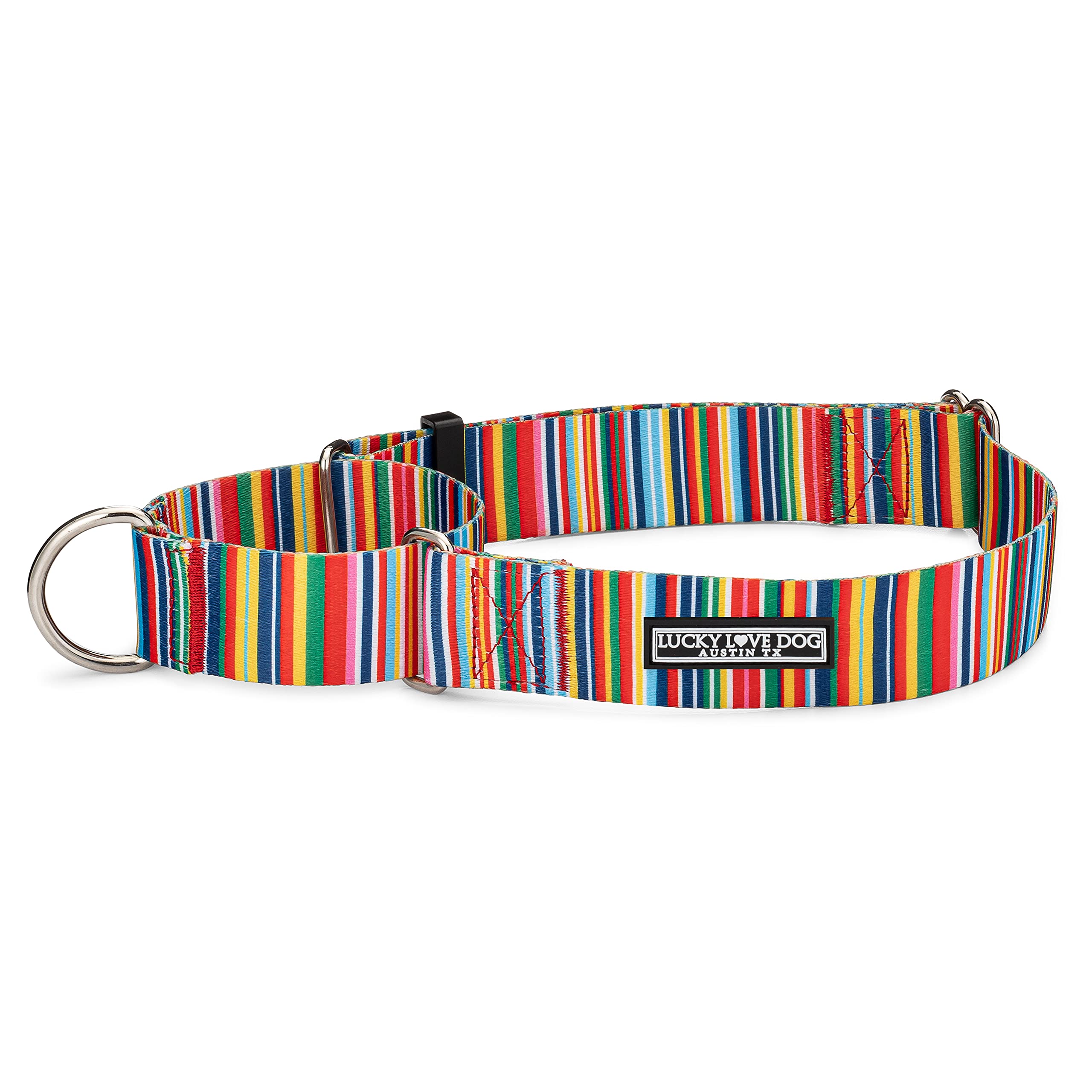 Lucky Love Dog Wide Martingale Dog Collar - No-Slip, Durable, & Soft Webbing 1.5 inch Martingale Collar for Dogs Male and Female Ideal for Training &