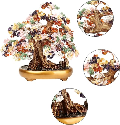 Miniatura 3 de Árbol natural de la vida (1.251 piedras preciosas) Árbol de cristal con propiedades curativas  Bonsái Feng Shui Árbol del dinero para la curación y