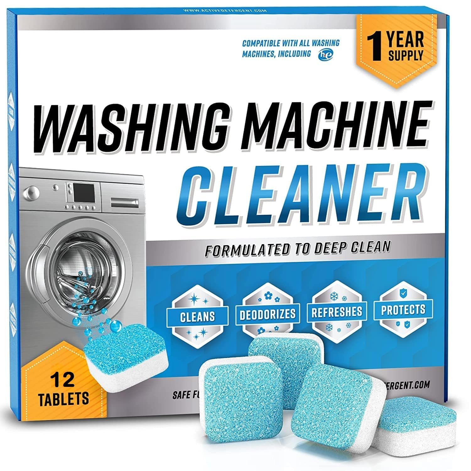 Washing Machine Cleaner Descaler - Deep Cleaning Tablets For HE Front Loader & Top Load Washer, Clean Inside Drum And Laundry Tub Seal (Washing Machine) (12) (B0DHS9L6CK) Amazon Price History, Amazon Price Tracker